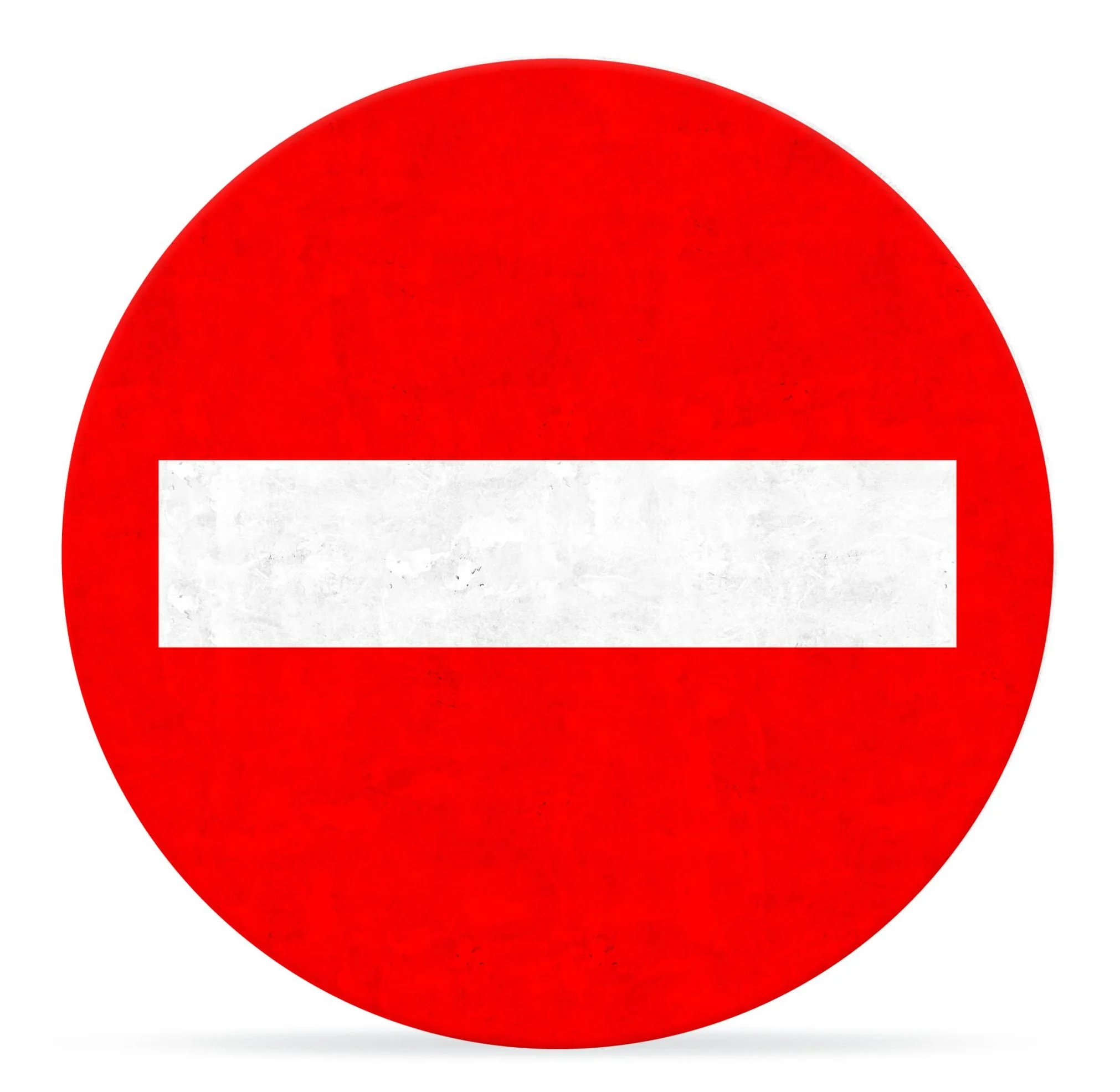 prohibited way road sign